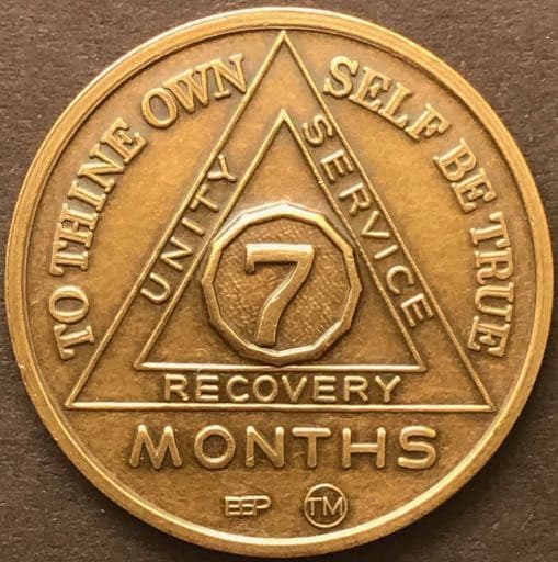 7 Month Sobriety Chip BRONZE
