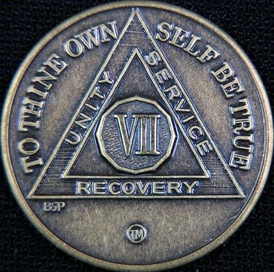 7 Year Bronze Sobriety Chip