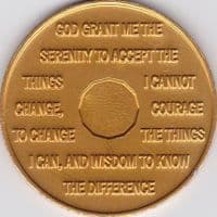 8 Month Sobriety chip Aluminium Gold