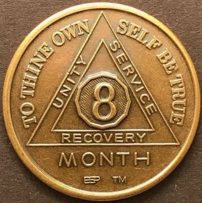 8 Month Sobriety Chip BRONZE