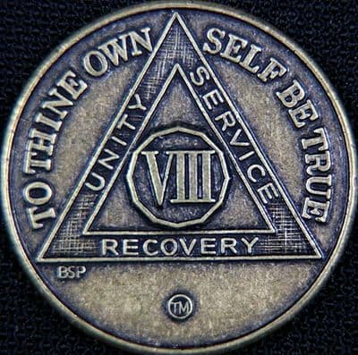 8 Year Bronze Sobriety Chip