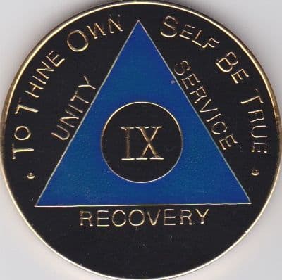 9 Year Black Blue Gold Enamel