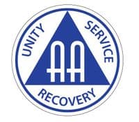 AA Symbol Sticker Black on Silver. Sm Med & Lge