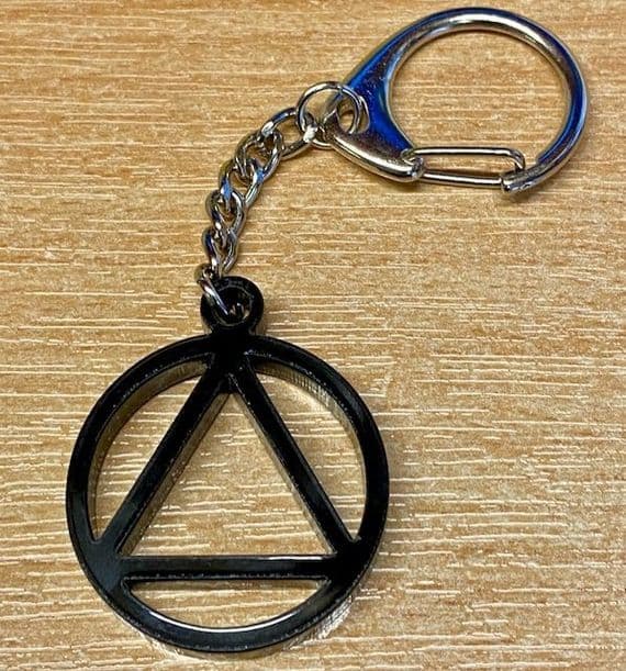 Black AA Symbol Keyring
