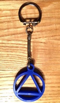 Blue AA Symbol Keyring