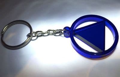 Clear Blue AA Symbol Keyring