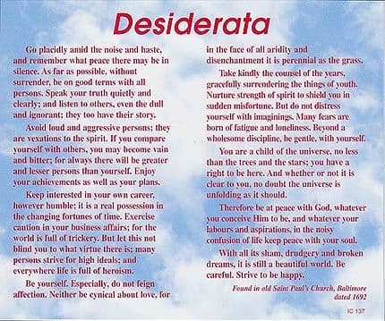 Desiderata x 6