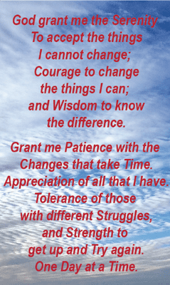 Extended Serenity Prayer x 10