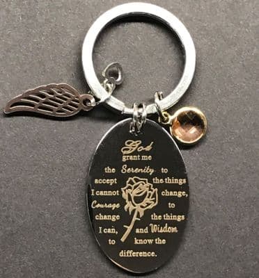 Serenity Prayer, Angel Wing Key Ring