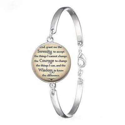 Serenity Prayer Glass Front Bracelet