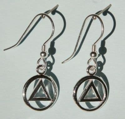 Sterling Silver AA Symbol Drop Earrings