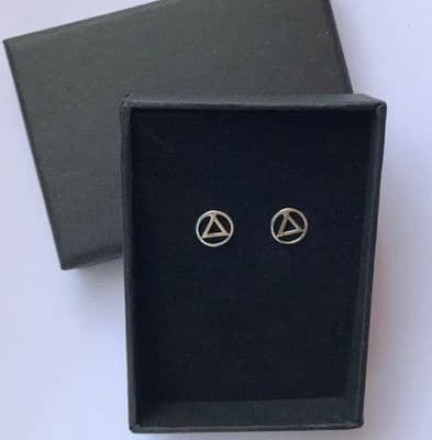 Sterling Silver AA Symbol Stud Earrings