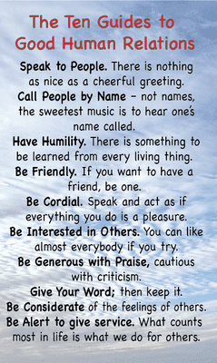 The Ten Guides to Good Human Relations x 10