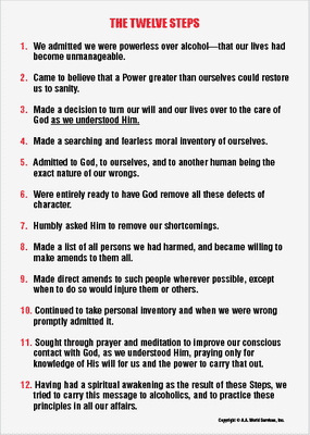 The Twelve Steps. Magnet.