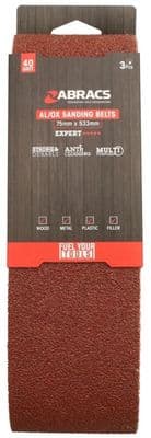 Abracs AL/OX Sanding Belt 75mm x 533mm - 40 Grit