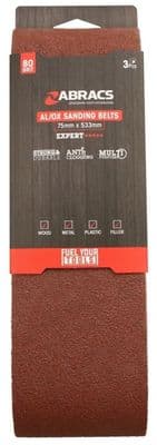 Abracs AL/OX Sanding Belt 75mm x 533mm - 80 Grit