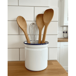 Falcon Enamel Cutlery Holder Traditional White - 11.5cm