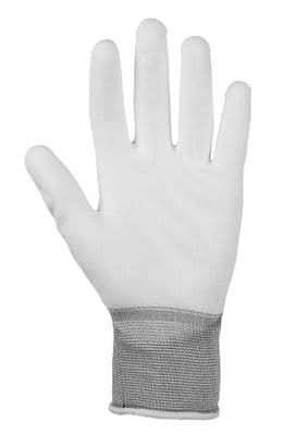 Glenwear White PU Gloves - 9 - Large 12 Pairs