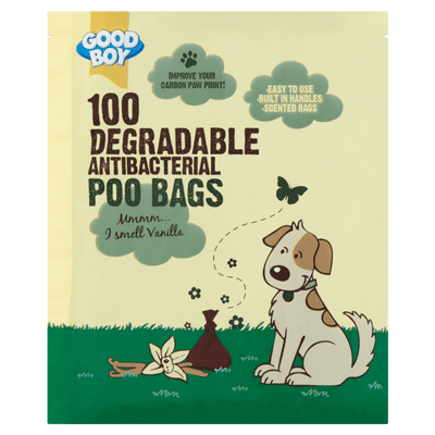 Good Boy Hygiene Degradable Antibacterial Poo Bags - Pack 100