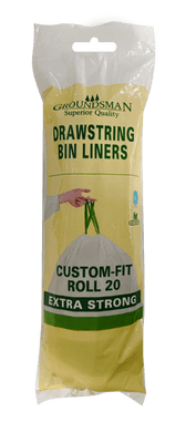 Groundsman Drawstring Bin Liners Pack 20 - 20L