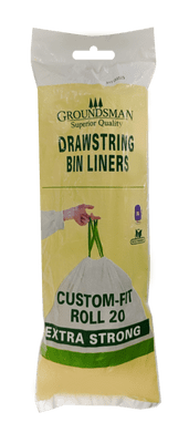 Groundsman Drawstring Bin Liners Pack 20 - 30L