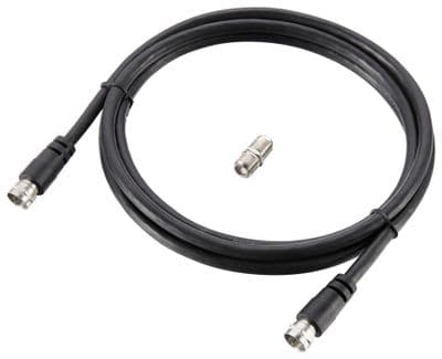 Luceco Ross Satellite Cable With Female To Female Coupler - 1.5m Black