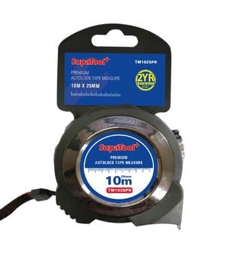 SupaTool+ Premium Auto Lock Tape Measure - 10m x 25mm