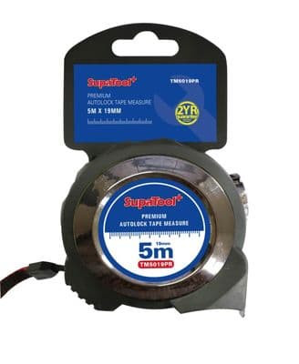 SupaTool+ Premium Auto Lock Tape Measure - 5m x 19mm