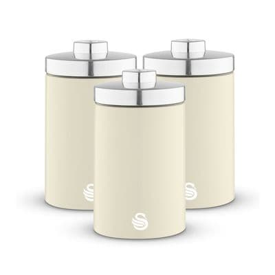Swan Townhouse Canisters Set Of 3 - Cream 1.6L