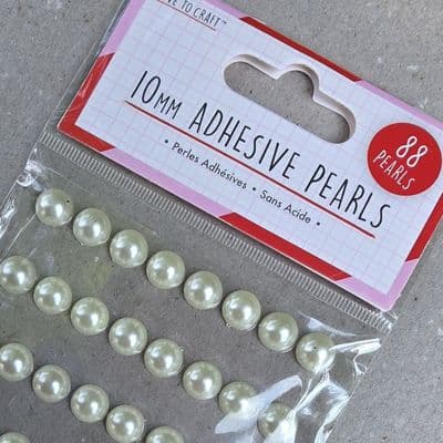 10mm Ivory Self Adhesive Pearls by Love To Craft