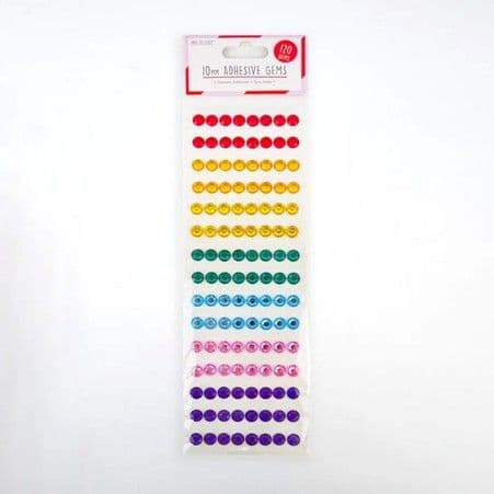 10mm Rainbow Self Adhesive Gems by Love To Craft
