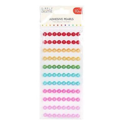 10mm Rainbow Self Adhesive Pearls By Simply Creative
