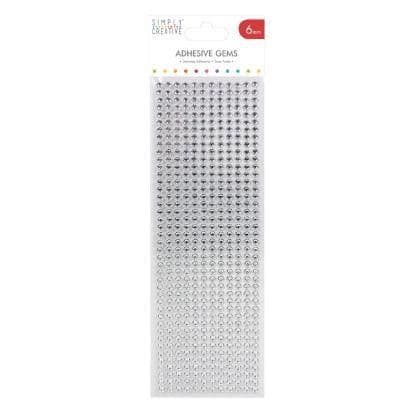 6mm Silver Self Adhesive Gems By Simply Creative
