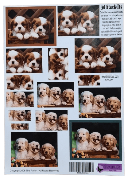 Adorable Puppies 3D Stackers By Tina and Co. - BOGOF