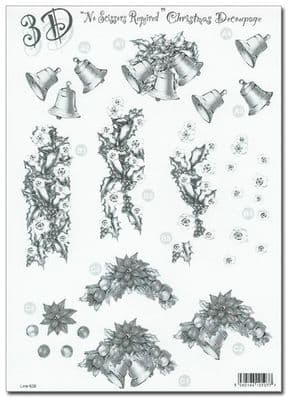 Christmas Bells Monochrome Die-Cut Decoupage