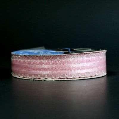 Crystal Lace Ribbon - Light Pink