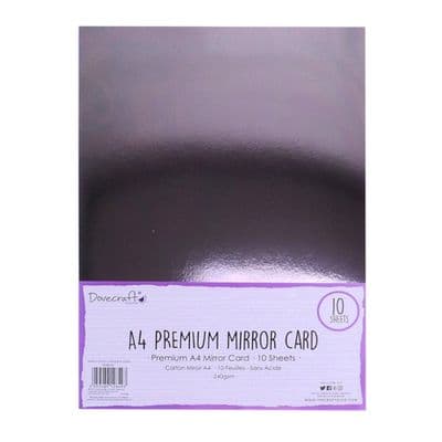 Dovecraft Essentials Gunmetal Mirror Card 240gsm 10 A4 Sheets