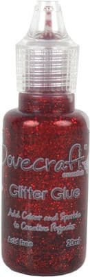 Dovecraft Ruby Red Glitter Glue 20ml