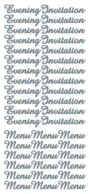 Evening, Invitation, Menu Silver Peel-Off Stickers By JEJE Produkts