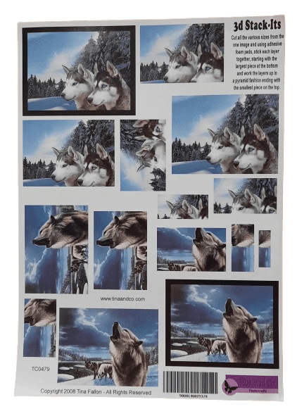 Huskies In the Snow 3D Stackers By Tina and Co - BOGOF