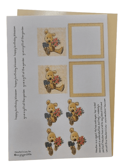 Newton's Law Bear Gift Of The Garden Decoupage