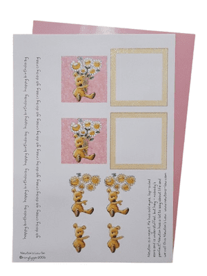Newton's Law Bear Go Daisy Crazy Decoupage