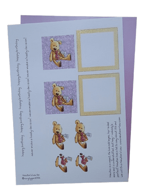 Newton's Law Bear Happy Birthday Decoupage