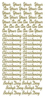 On Your Christening Gold Peel-Off Stickers By JEJE Produkts