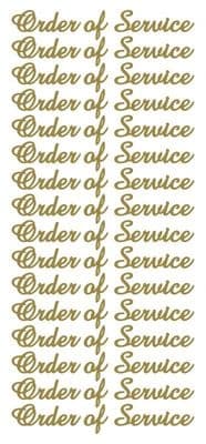 Order Of Service Gold Peel-Off Stickers By JEJE Produkts