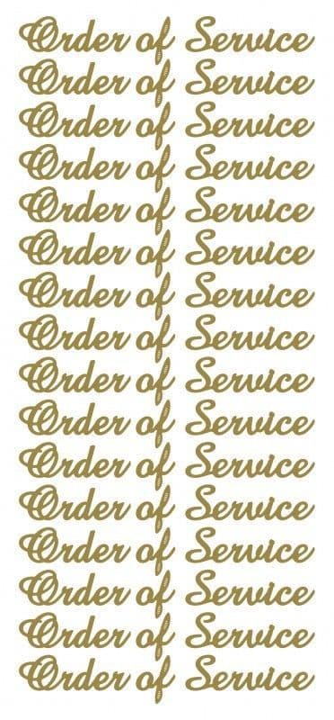 Order Of Service Gold Peel-Off Stickers By JEJE Produkts