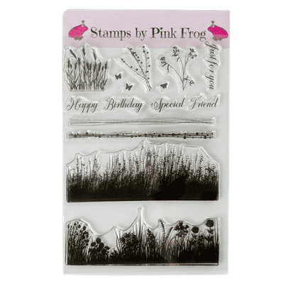 Pink Frog Crafts Country Meadows A5 Clear Stamp Set