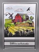 Pink Frog Crafts Country Scenes A5 Clear Stamp Set
