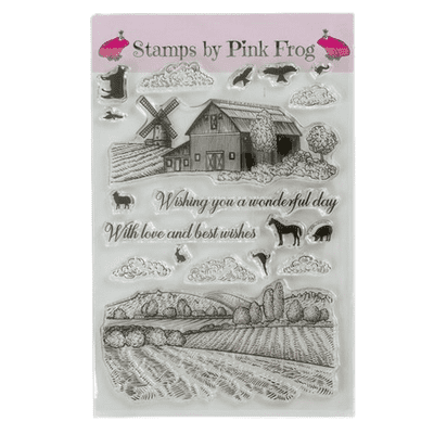 Pink Frog Crafts Country Scenes A5 Clear Stamp Set