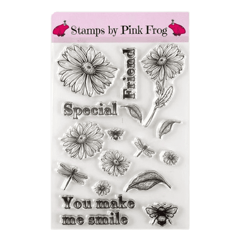 Pink Frog Crafts Daisies A5 Clear Stamp Set